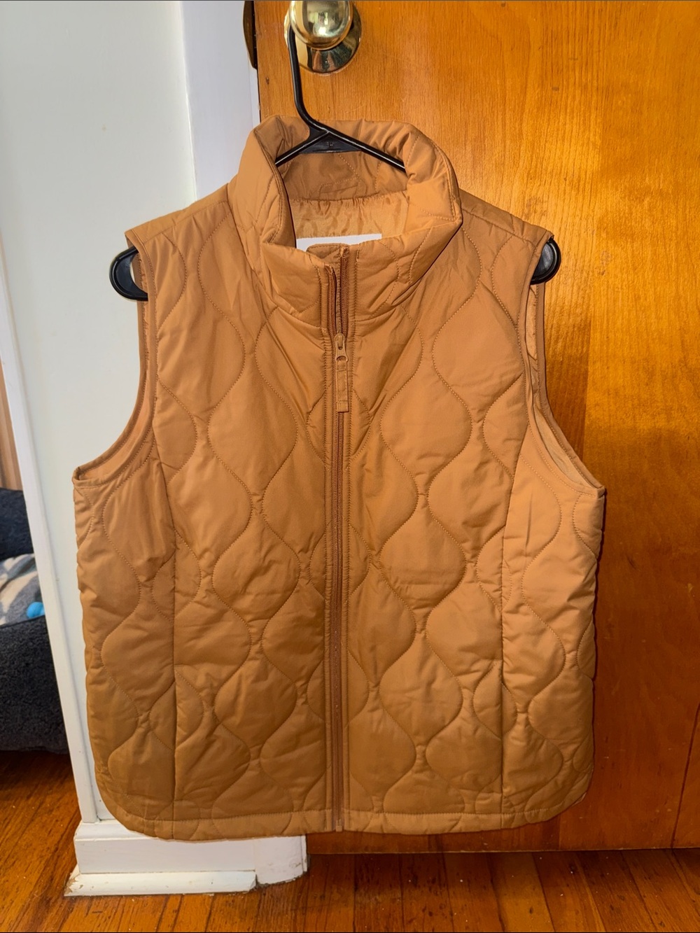 Lands' End Quilted Vest - Camel Brown